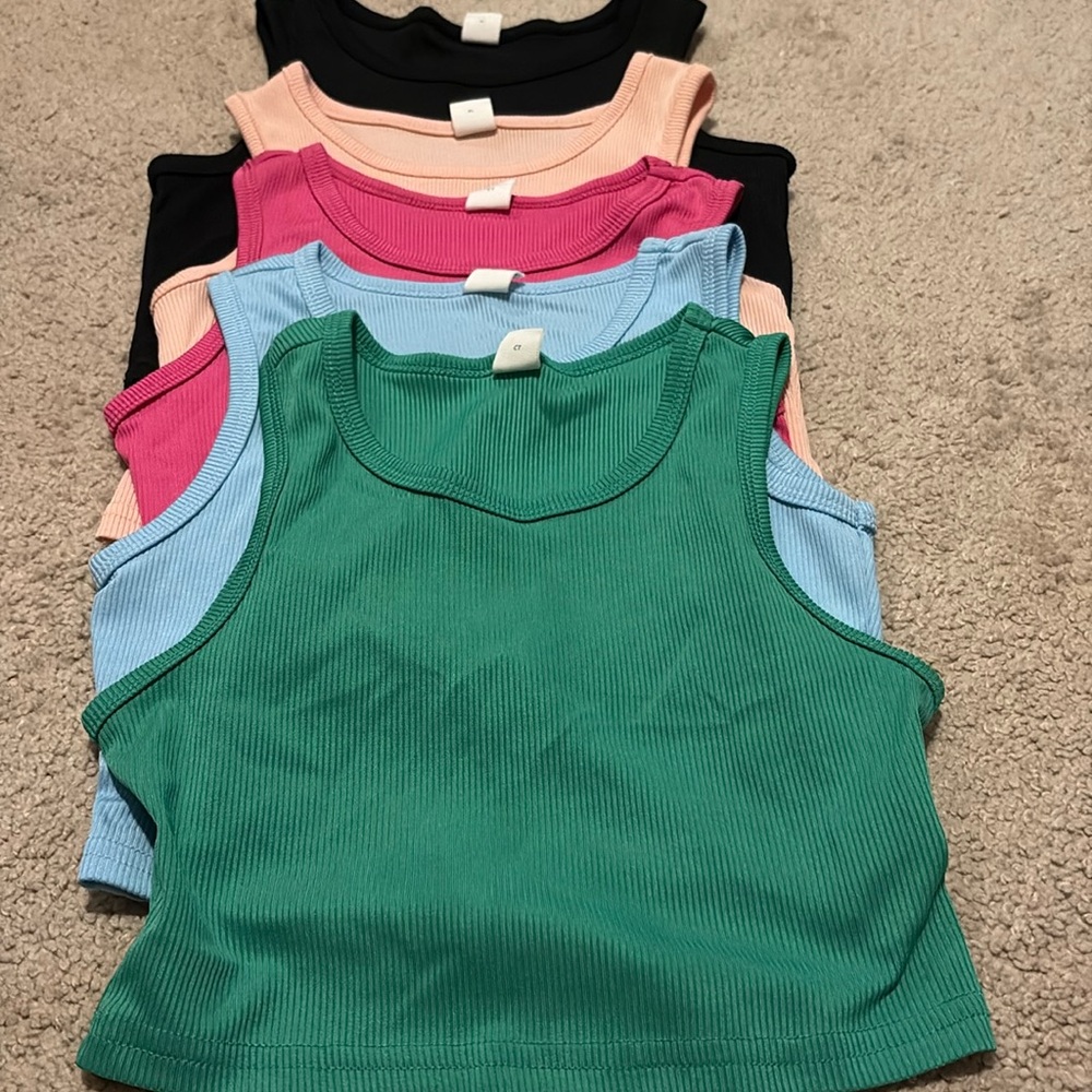 SHEIN Colorful Ribbed Tank Tops Set - Picture 2 of 2